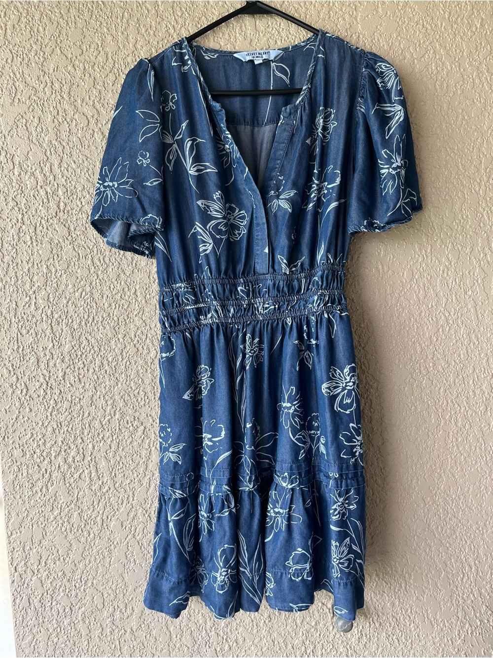 Velvet Heart Navy Blue Floral Midi Dress